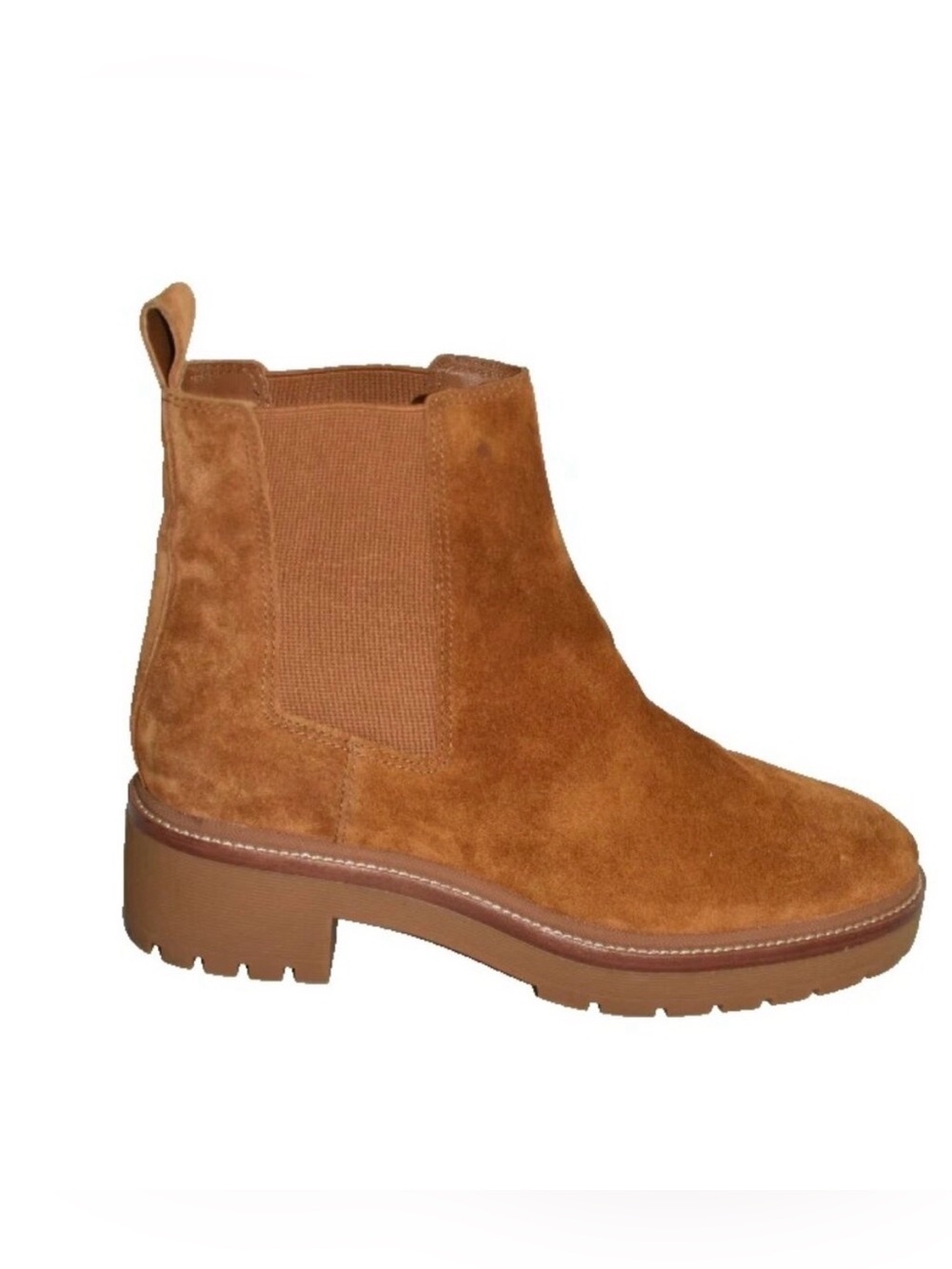 Tory Burch Suede Chelsea Ankle Boots in Camel Tan |fall